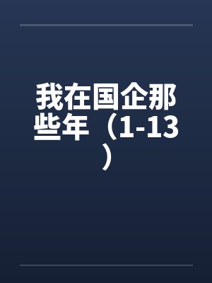 我在国企那些年（1-13）笔趣阁无弹窗